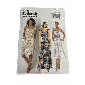 Butterick B6205 Pattern: Easy Pullover Dresses L XL XXL UNCUT Fast Easy
